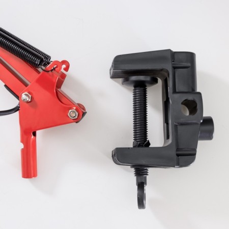 Desktop lamp E27, h = 55 cm, hinged, on the clamp (220V) red Risalux-10