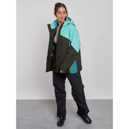 Ski costume female winter, size 52, turquoise color-9