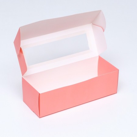 Folding box with a window for roll, pink, 26 x 10 x 8 cm-3