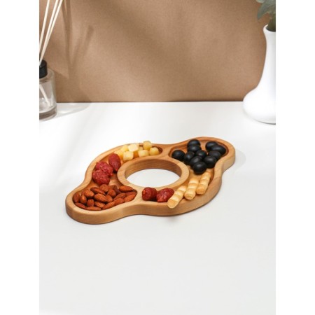 A table - a tray for wine with a removable menage of 4 ADELICA, 35 × 19 × 1.8 cm, height 21 cm, birch-2