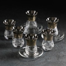 Tea service service with Baroque spray 12 items: a tea glass 160 ml, 6 pcs, a saucer, 6 pcs