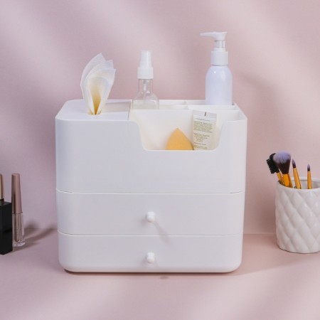 Organizer for storage, multi -level, 2 boxes, 26 × 20.7 × 21.8 cm, white color-4