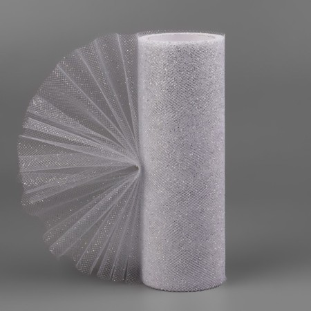 Fatin with glitter, 15 cm, 11 ± 1 g/sq.m, 9 ± 0.5 m, silver color No. 06