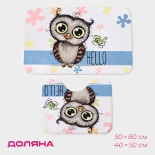 A set of mats for the bathroom and toilet of the Dolyan “Asshony couple”, 2 pcs, 40 × 50 cm, 50 × 80 cm