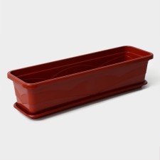 Balcony box for flowers, 60 cm, terracotta color