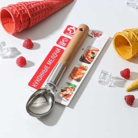 Spoon for ice cream shade "Valdai", 21 × 4.3 × 2.5 cm, stainless steel, beige color, chrome-2