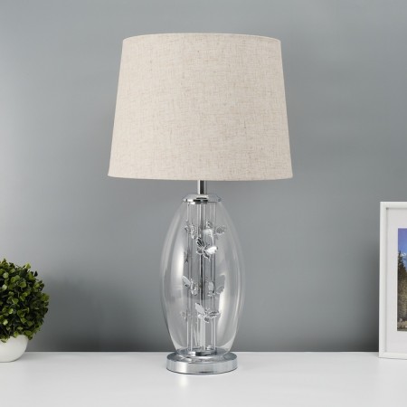 Table lamp with lampshade Risalux "Morgan", E27, 40 W, Chrome, 35 × 35 × 62.5 cm-2