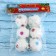 Set of balls plastic D-4 cm, 6 pcs "Fluff with flowers" white