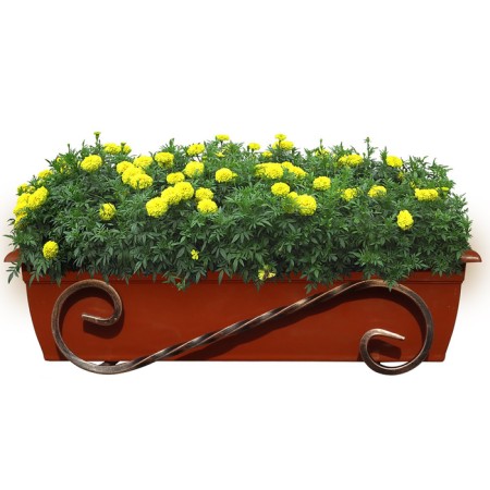 Balcony color stand, 47 × 21 × 19 cm, metal, bronze color