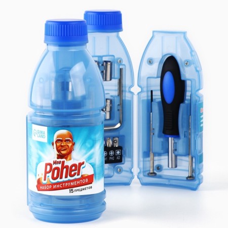 A set of tools in a bottle of Mr Poher, universal, 15 items-2