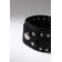 Bracelet skin "minimal" weaving, black color with silver, 23 cm