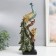 Polystone souvenir "Peacock with green gray feathers, sapphire on a branch" 13.5x9x36 cm