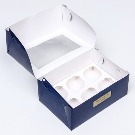 Packaging for 6 cupcakes with a window, "real man", 25 x 17 x 10 cm-4