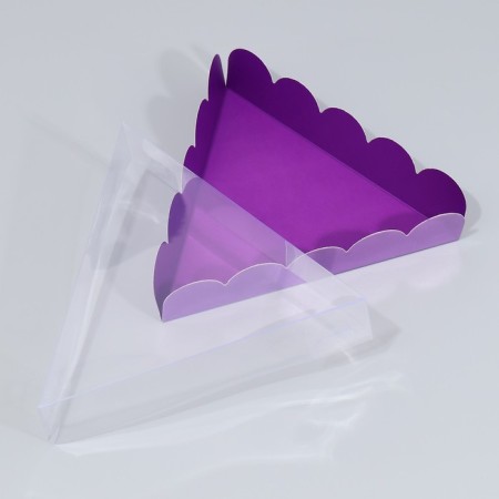 Cookie box, confectionery packaging with PVC lid, “purple”, 18 x 3 cm-2