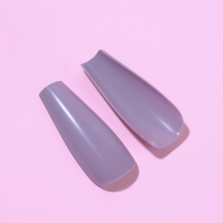 Patching nails, 24 pcs, ballerina shape, lilac color-3