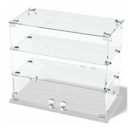Desktop window, 2 shelves, 600 × 300 × 500, chipboard, glass color white-1