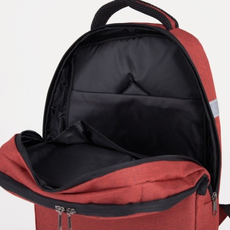 A backpack with a zipper, "saxi", outer pocket, red color-6