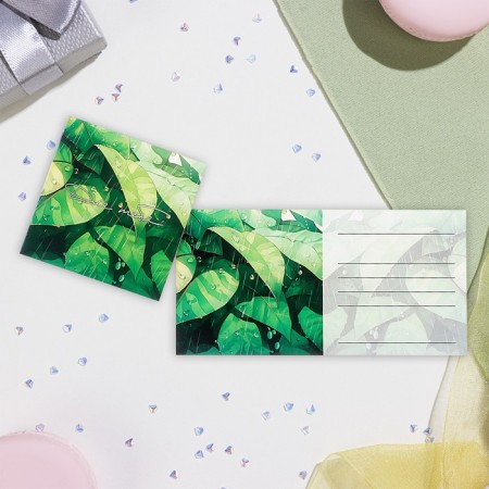 Mini-postcard "For you!" leaves, 7.5x7.5 cm