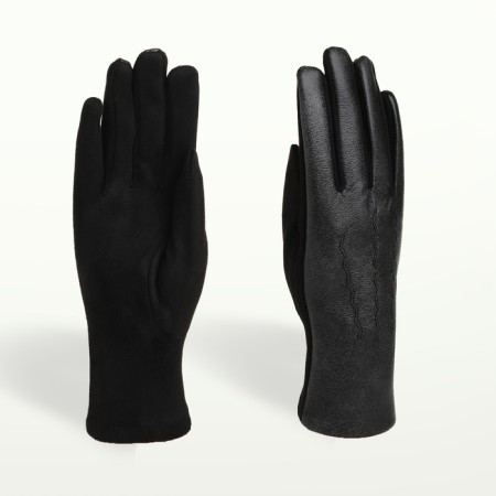Gloves are female, dimensionless, without insulation, black color