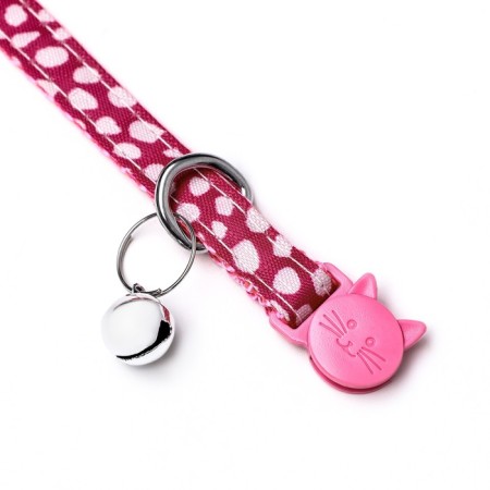 Fly collar with buckle in the shape of a cat, width 1 cm, pink-5