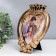 Photo frame plastic 18x18 cm "Heart with roses and crown" Dark gold 25x20 cm
