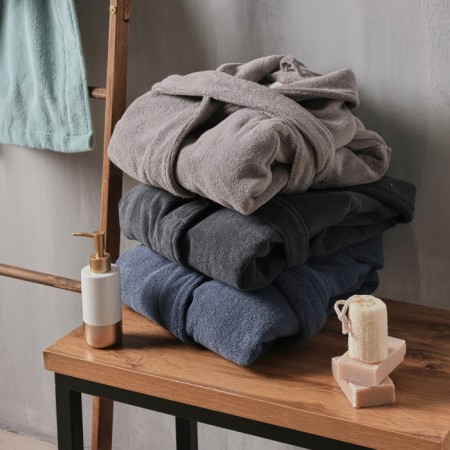 Tainted female bathrobe SL Home: Basic "Soft Mist", size M, 100% cotton, 420 g/m2-5