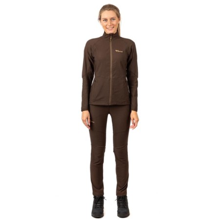 Women's suit "Manul", brown color, mixed fabric, size 52-54, height 158-164
