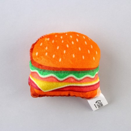 A toy for cats with mint "Burger" from textiles, 7.4x7 cm-2