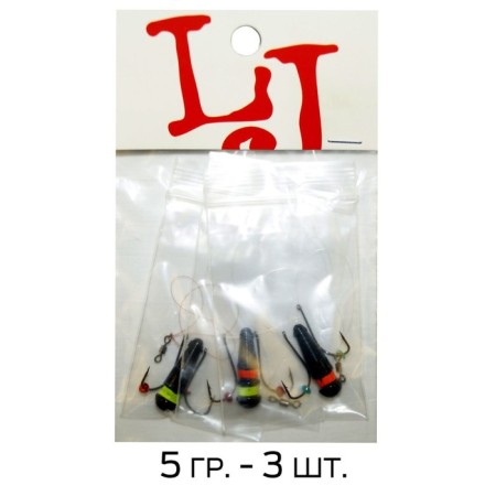Mormyshka lead a basics neon MIX2, weight 5 g, 3 pcs.