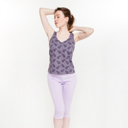 Female set (T -shirt, breeches), lilac color, size 56
