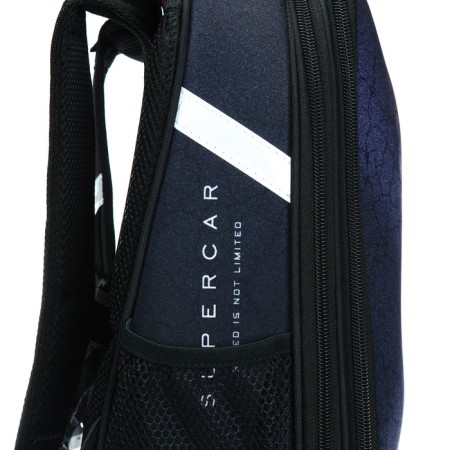 School backpack 38 x 30 x 16 cm, ergonomic back, stavia "race", black-10