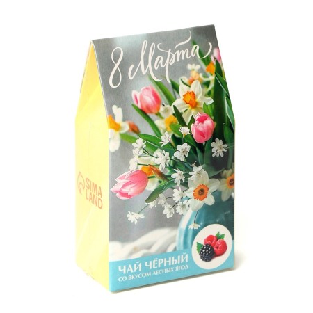 Gift tea "March 8: a bouquet of flowers", taste: forest berries, 20 g-6