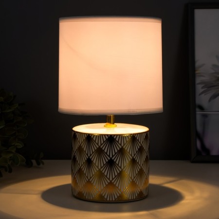 Birgit table lamp E14 40W white-gold 15x15x27 cm Risalux-2