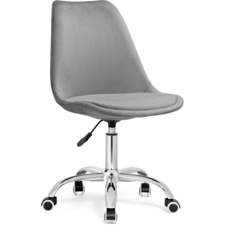 Computer chair Kolin metal/velor, chrome/gray 49x56x79 cm