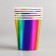 Paper glass, set 6 pcs., Color rainbow