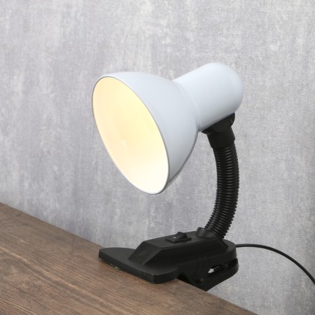 Table lamp E27, with off. On the clamp (220V) white 26x13x11 Risalux-1