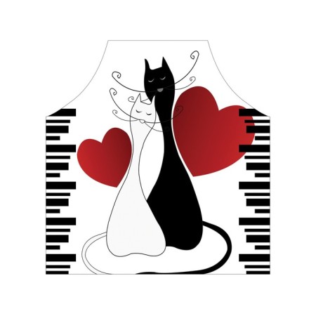 Apron kitchen with a photo print "Cats and love", adjustable, size OS-2