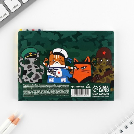 Gift set: notebook coloring and wax crayons "Hero!"-12
