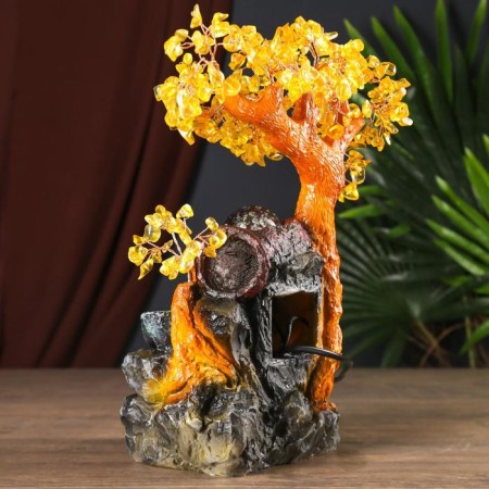 The desktop fountain from the network "Tree with amber leaves" 312 stones 34x26x13 cm-3