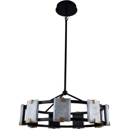 Suspended LED Crown 9XLED 36W, size 68x68x81-105 cm, black color, gold-1