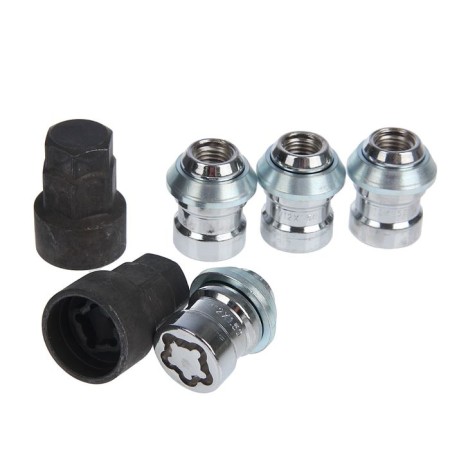 Secrets on car wheels, nut 12x1.5, height 33 mm, 4 nuts, 2 keys