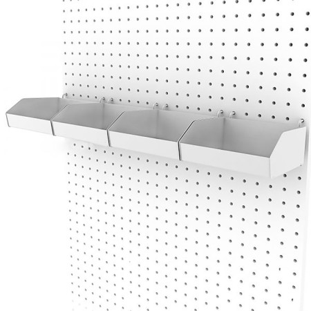 Metal container for a perforated chipboard panel 150 × 150 × 60 mm, white color-2