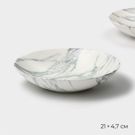 Набор тарелок суповых фарфоровых Magistro Real Marble, 800 мл, 21×4,7 см,2 шт-2