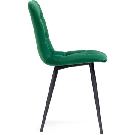 Stool on a metal frame chilli to metal/velor, black/green 44x50x85 cm-2