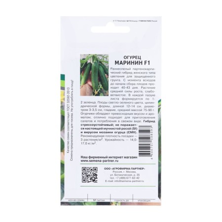 Seeds Cucumber "Marinin", F1, 5 pcs-1