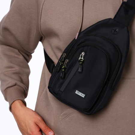 Backpack-sling, 17*8*30 cm, 2 lightning departure, 1 n/k, black-9