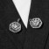 Cardigan clamp "Flowers", black-gray color in black silver