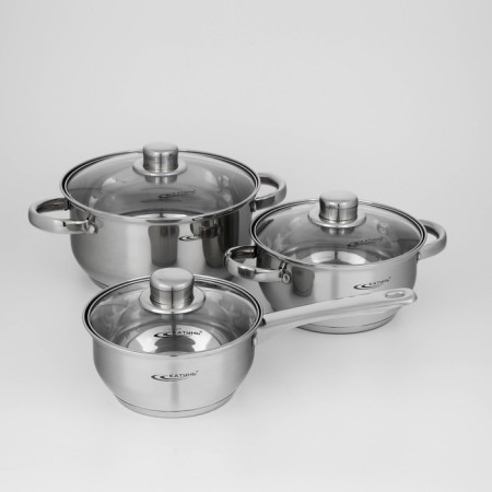 Gretta pan set, 3 subjects: pots 2.2 l, 4.2 l, bucket 1.6 l, capsule, induction-2