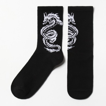Socks, black/white dragon, river 23