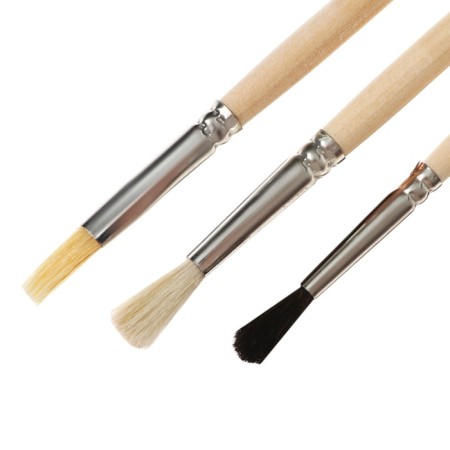 Set of brushes mix 3 pieces, calligrata No. 5 (Round: Squirrel No. 3, Goat No. 4; Flat bristles No. 6), wooden handle-4